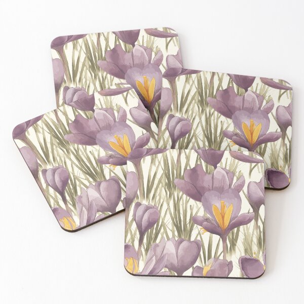 Item preview, Watercolor Crocus Flowers in Wild Harmony designed and sold by TopArtsy.