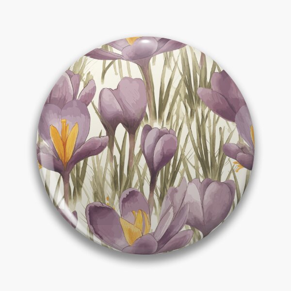 Item preview, Watercolor Crocus Flowers in Wild Harmony designed and sold by TopArtsy.