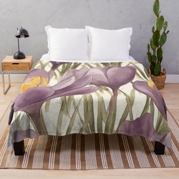 Item preview, Watercolor Crocus Flowers in Wild Harmony designed and sold by TopArtsy.