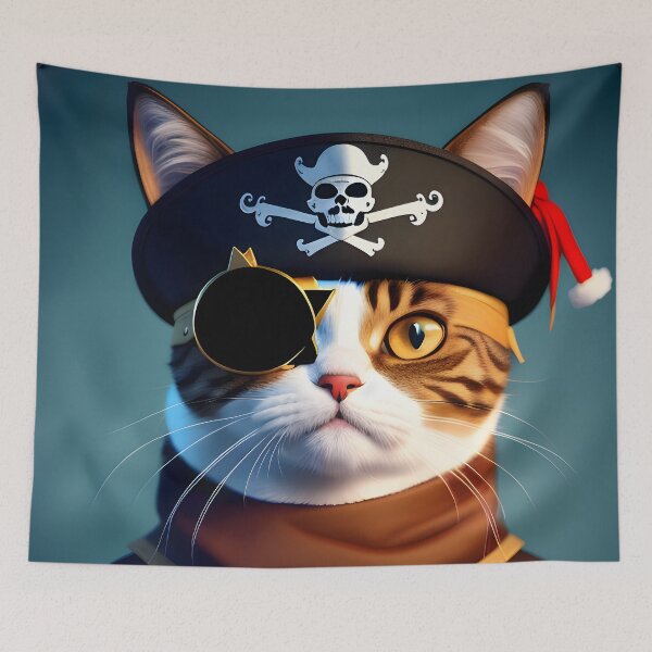 Item preview, Pirate Cat- Modern Digital Art designed and sold by Ai-michiart.