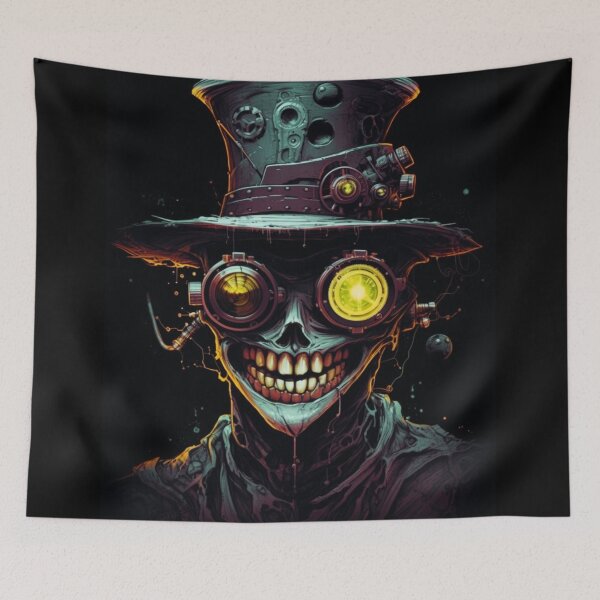 Item preview, Special Whimsical Psychedelic Skull Madhatter Skeleton Art Design V.94 designed and sold by Pexelpanoramas.