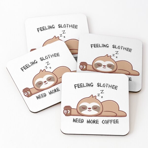 Item preview, feeling slothee need more coffee Essential Sticker designed and sold by artistemood.