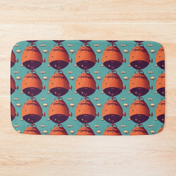 Item preview, Red Retro Spaceships with on Light Blue Pattern designed and sold by Aaron2610.