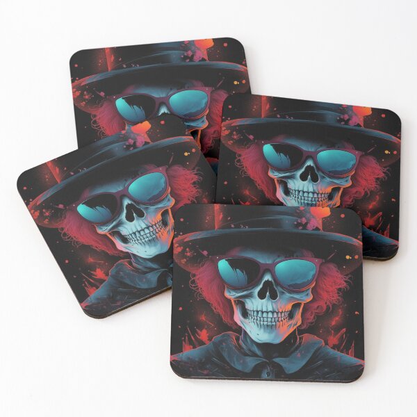 Item preview, Whimsical Psychedelic Skull Madhatter Skeleton Art Design V.96 designed and sold by Pexelpanoramas.