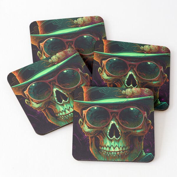 Item preview, Special Whimsical Psychedelic Skull Madhatter Skeleton Art Design V.97 designed and sold by Pexelpanoramas.