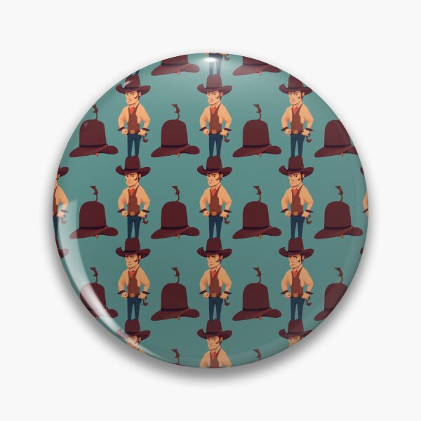 Item preview, Cartoon Cowboy with Teal Background Pattern designed and sold by Aaron2610.