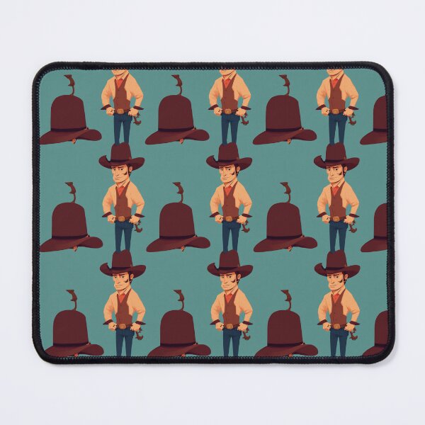 Item preview, Cartoon Cowboy with Teal Background Pattern designed and sold by Aaron2610.