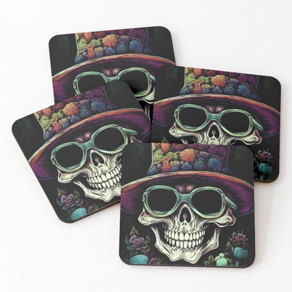 Item preview, Special Whimsical Psychedelic Skull Madhatter Skeleton Art Design V.98 designed and sold by Pexelpanoramas.
