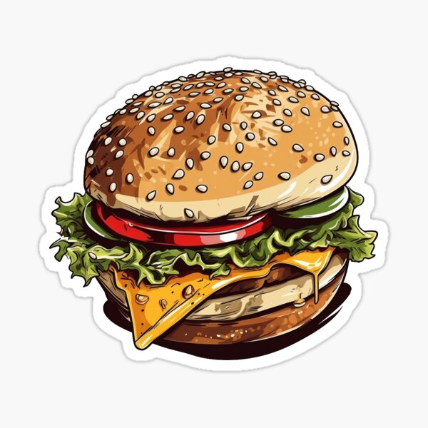Big Burger Sticker — LuxCups Creative