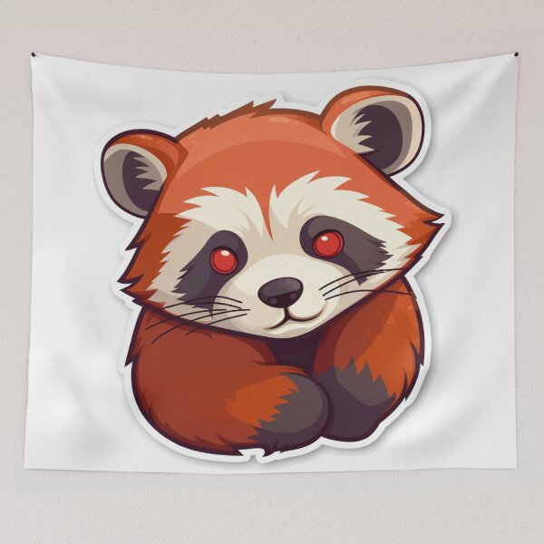 Item preview, red panda sticker designed and sold by artfullyprompt.