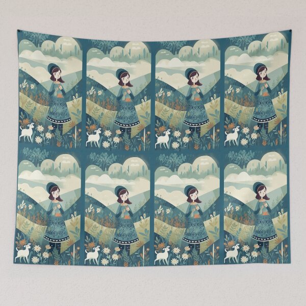 Item preview, girl in the mountains designed and sold by PoppinArtFox.