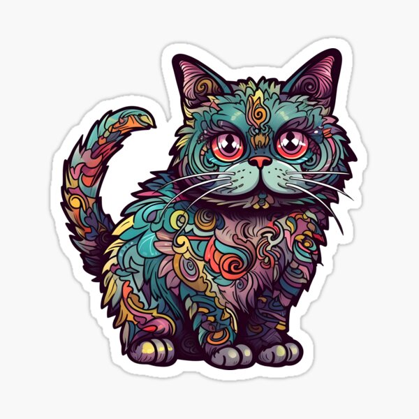 Item preview, Colorful Abstract Munchkin Cat designed and sold by goodvibeday.