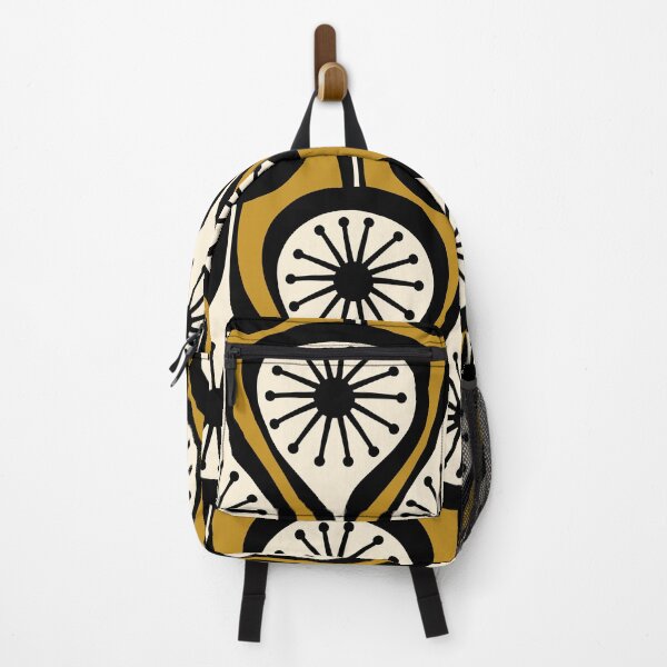 Item preview, Mid Century Modern Atomic Drops Retro Pattern in Burnished Gold and Charcoal designed and sold by kierkegaard.