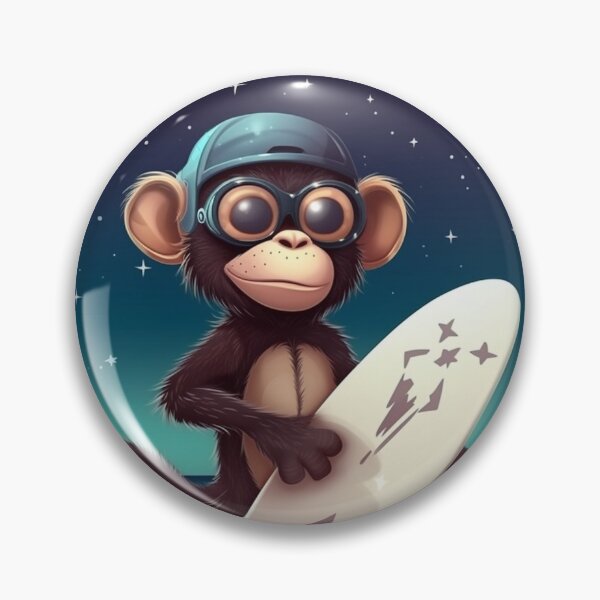 Item preview, surfer monkey designed and sold by MarcaLeo.