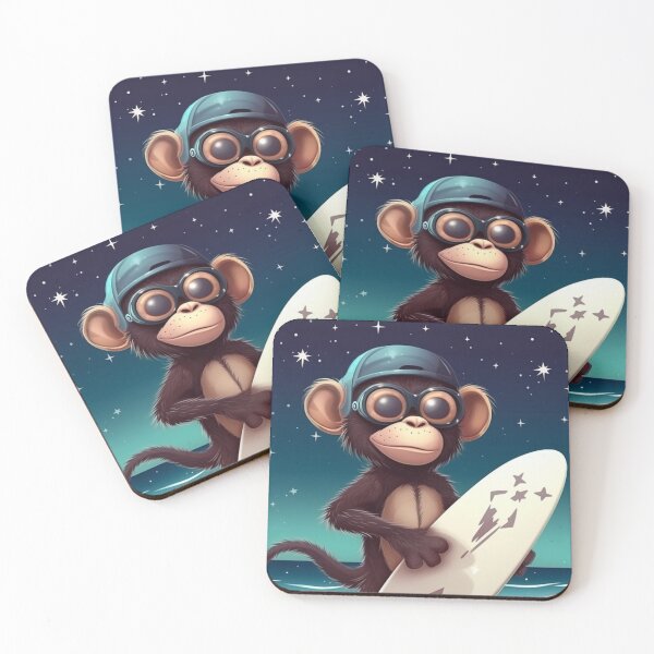 Item preview, surfer monkey designed and sold by MarcaLeo.