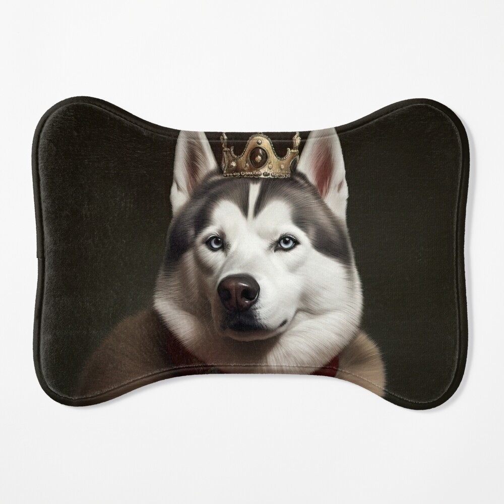 Siberian Husky King, Queen. Dog Wearing Royal Crown. Tote Bag for