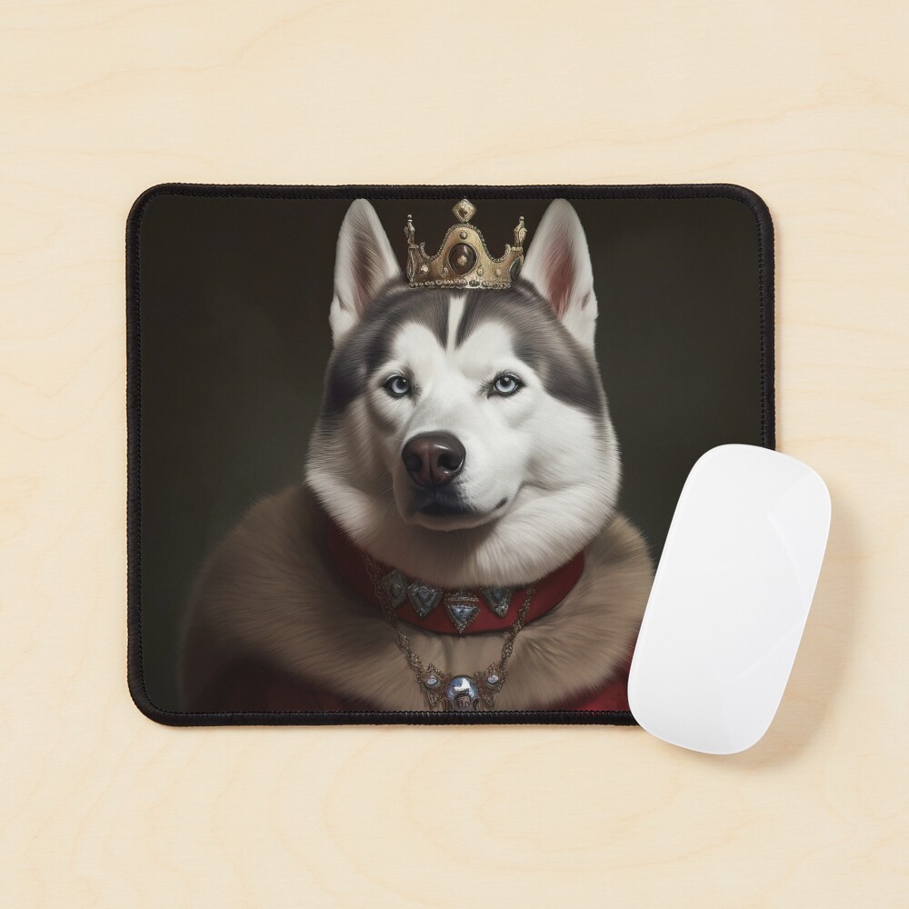 Siberian Husky King, Queen. Dog Wearing Royal Crown. Tote Bag for