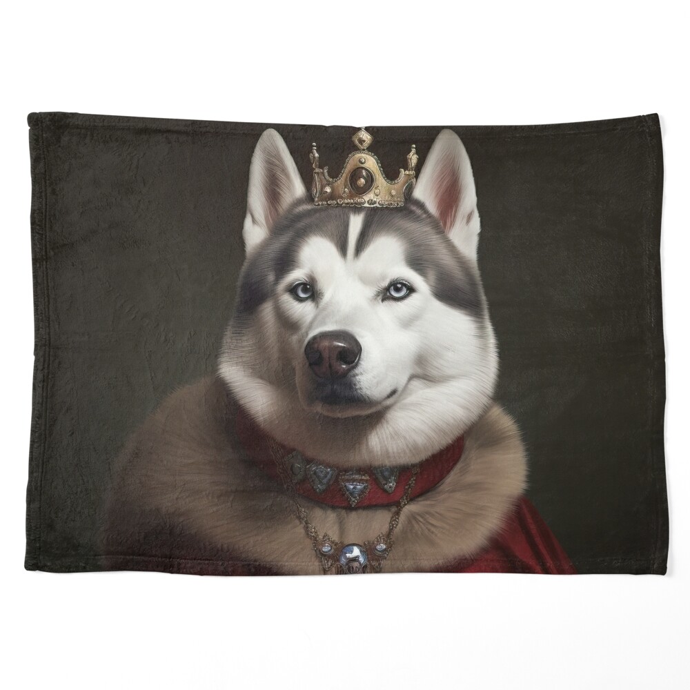 Siberian Husky King, Queen. Dog Wearing Royal Crown. Tote Bag for