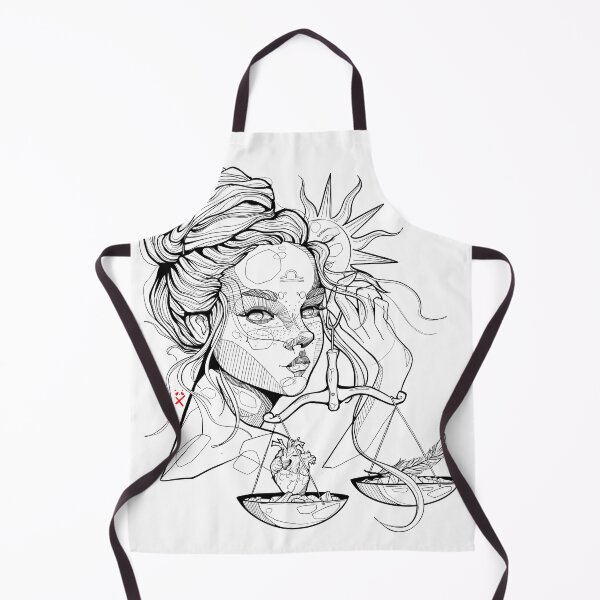 Item preview, Libra: A Beautiful Black and White Lineart Illustration for Your Zodiac Collection designed and sold by MxnDesigner.