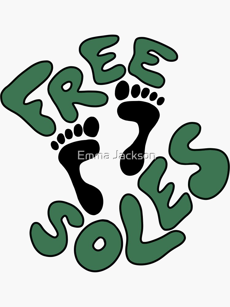 Free Soles (green) - Dare to Go Bare Sticker for Sale by Emma