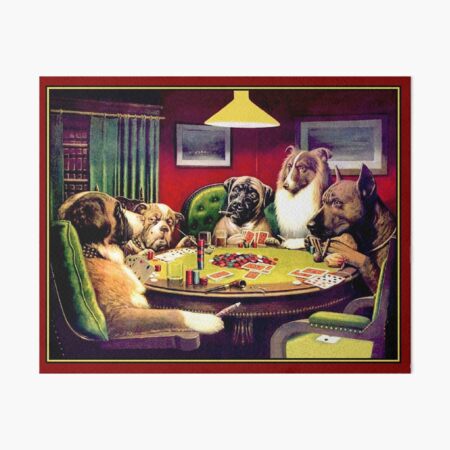 Item preview, DOGS PLAYING POKER : Vintage Brown and Begelow Cigar Adv Print designed and sold by posterbobs.