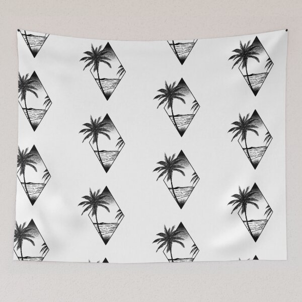 Item preview, Minimal diamond tropical landscape  designed and sold by TinyArtCorner.