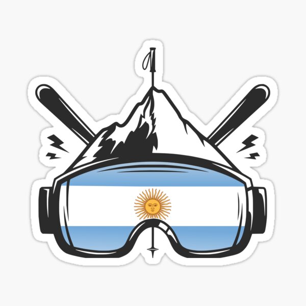 Argentina Flag Ski Goggles Skiing Souvenir Sticker for Sale by Jack Curtis