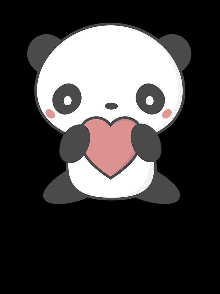 Kawaii Cute Panda Bear With Heart T-Shirt