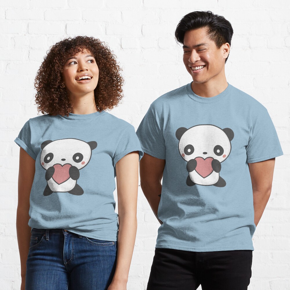 Kawaii Cute Panda Bear With Heart T-Shirt