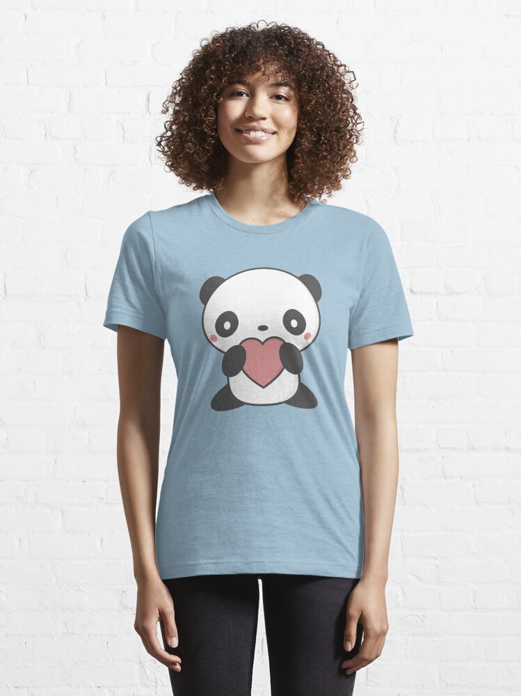 Kawaii Cute Panda Bear With Heart T-Shirt