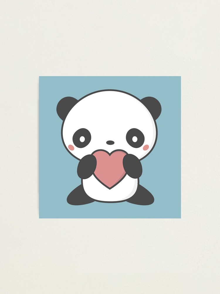 cute panda kawaii chibi | Photographic Print