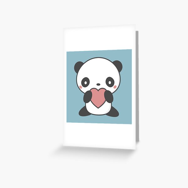 Kawaii Cute Panda Heart Art Print by Wordsberry