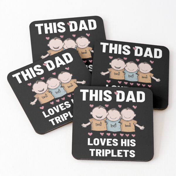 Item preview, this dad loves his triplets designed and sold by Ball-and-Match.