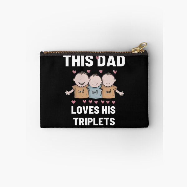 Item preview, this dad loves his triplets designed and sold by Ball-and-Match.