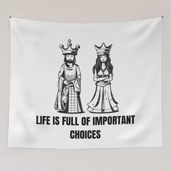 Item preview, Life is Full of Important Choices - Chess Board designed and sold by CRAZY&ART.
