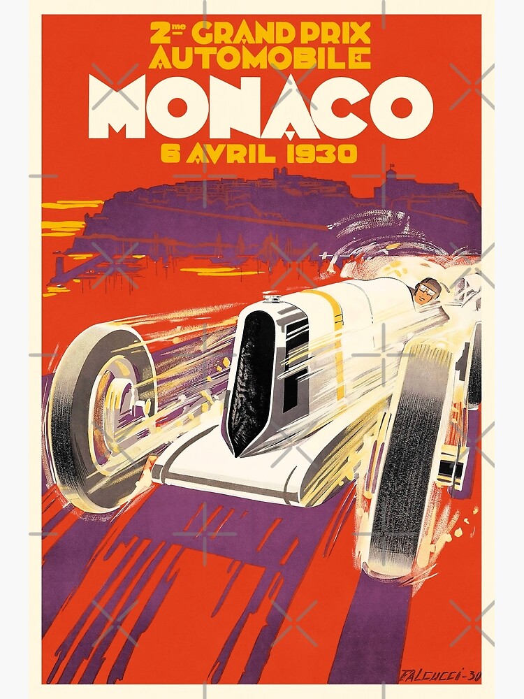 Disover Vintage Poster - Grand Prix Monaco - Robert Falucci - 1930 Premium Matte Vertical Poster