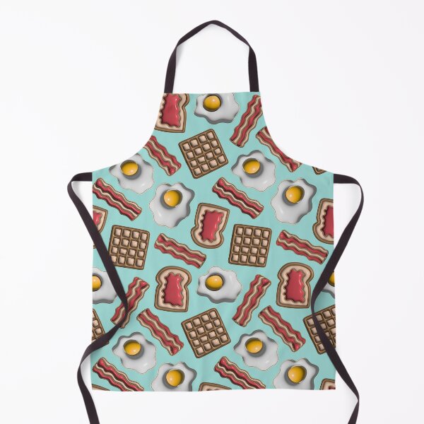 Item preview, BREAKFAST Funny Bacon and Fried Eggs Face Morning Waffles Toast Jam Pattern in Puffy Balloon Style - UnBlink Studio by Jackie Tahara designed and sold by Jackie Tahara of UnBlink Studio.