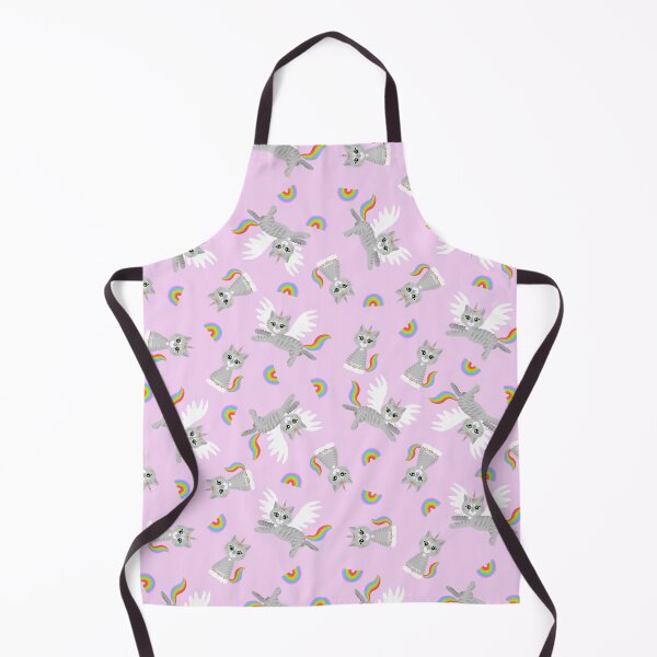 Item preview, Cute rainbow kitticorns and kittalacorns on pink designed and sold by QuirkyCatz.