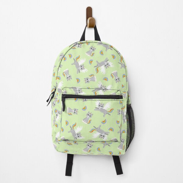 Item preview, Cute rainbow kitticorns and kittalacorns on soft green designed and sold by QuirkyCatz.
