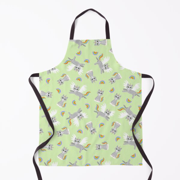 Item preview, Cute rainbow kitticorns and kittalacorns on soft green designed and sold by QuirkyCatz.