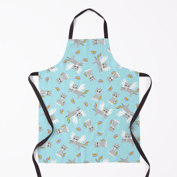 Item preview, Cute rainbow kitticorns and kittalacorns on aqua designed and sold by QuirkyCatz.