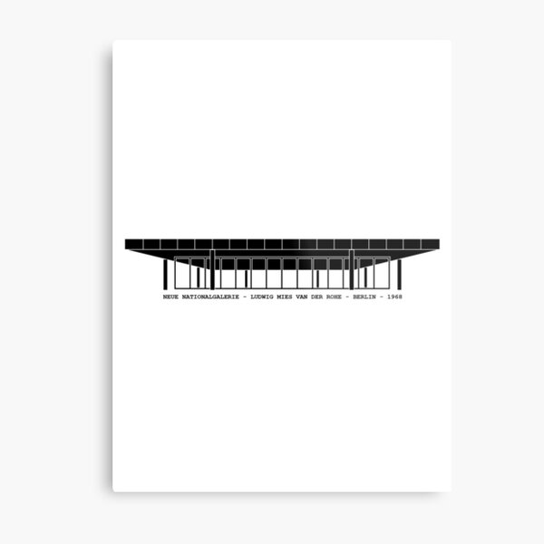 Neue Nationalgalerie Mies Van Der Rohe Architecture Tshirt Metal Print