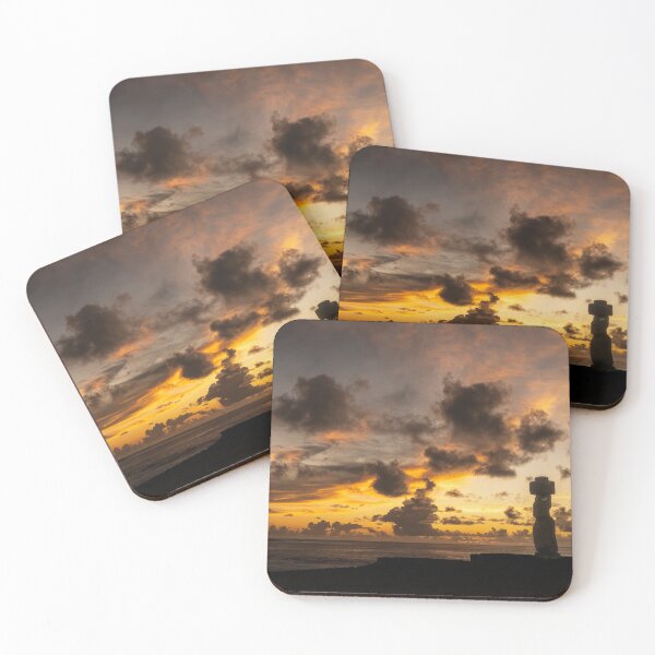 Item preview, Rapa Nui Moai and Sunset 3 designed and sold by PhotoArt by Joan Carroll.