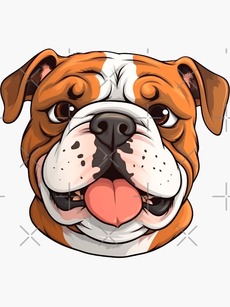 tête de bouledogue de dessin animé mignon