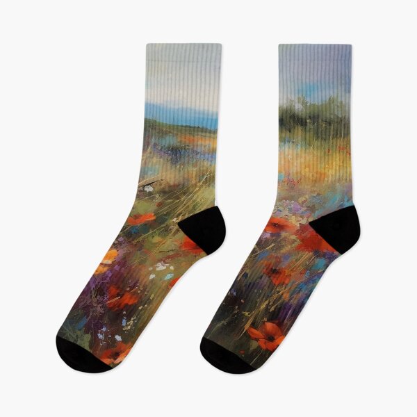 Item preview, Poppy field and wildflowers designed and sold by Red Witch Art.