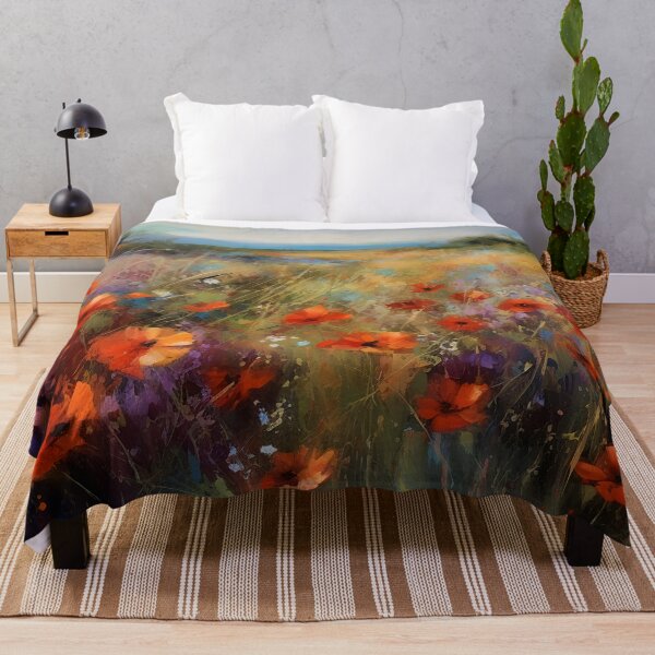 Item preview, Poppy field and wildflowers designed and sold by Red Witch Art.