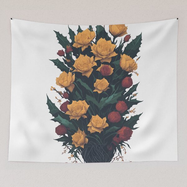 Item preview, Narcissus Holly Flower Bucket illustration designed and sold by SithCreation.