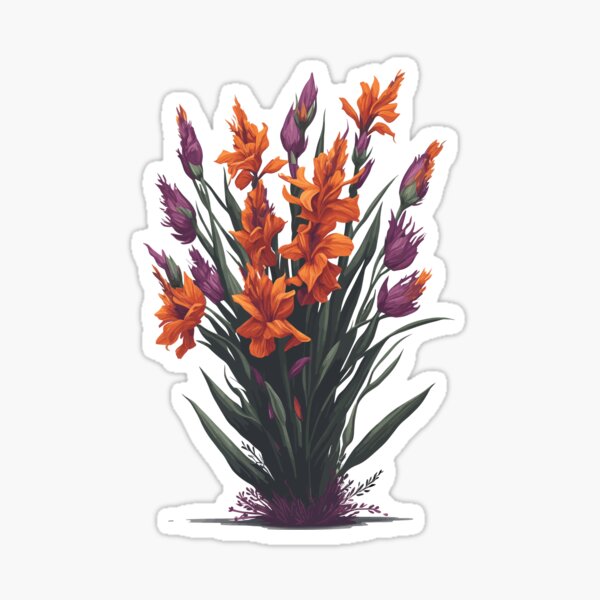 Item preview, Gladiolus  Flower Bucket illustration designed and sold by SithCreation.