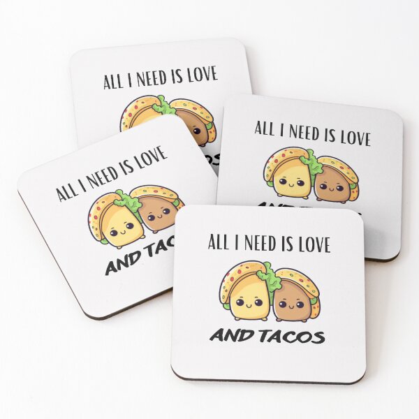 Item preview, ALL I NEED IS LOVE AND TACOS designed and sold by CRAZY&ART.