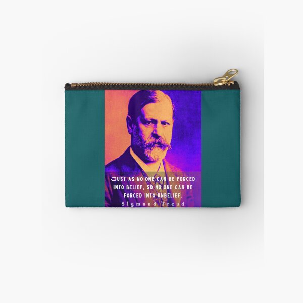 Item preview, Sigmund Freud portrait and quote: Just as no one can be forced into belief.... designed and sold by artbleed.